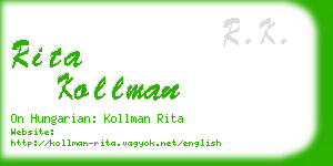 rita kollman business card